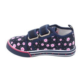 Atletico Sneakers mit Gänseblümchen-Klettverschluss navy blau rosa 2