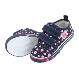 Atletico Sneakers mit Gänseblümchen-Klettverschluss marineblau rosa 4