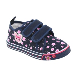Atletico Sneakers mit Gänseblümchen-Klettverschluss marineblau rosa 1
