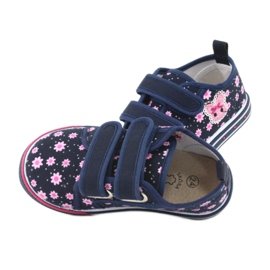 Atletico Sneakers mit Gänseblümchen-Klettverschluss marineblau rosa 5