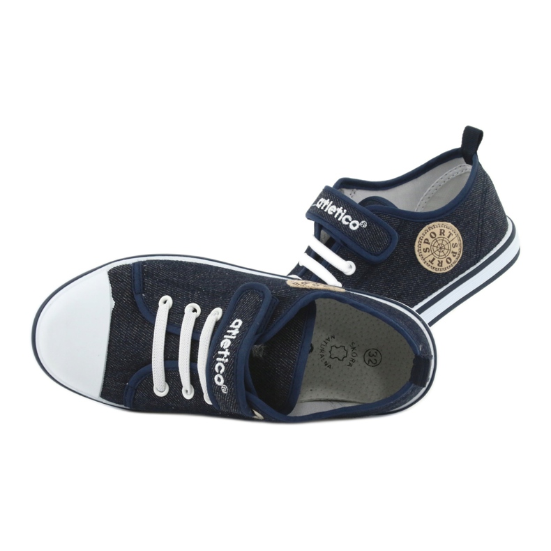 Sneakers mit Ledereinsatz Atletico dunkelblaue Jeans BSM029 marineblau 6