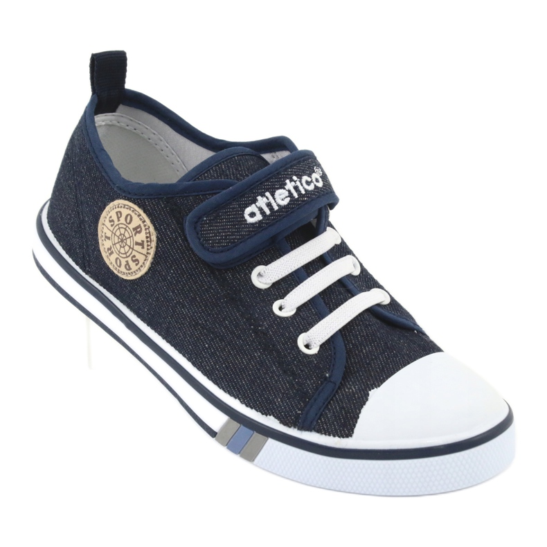 Sneakers mit Ledereinsatz Atletico dunkelblaue Jeans BSM029 navy blau 1