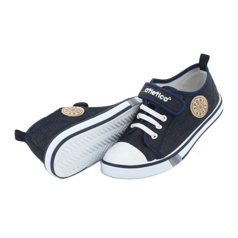 Sneakers mit Ledereinsatz Atletico dunkelblaue Jeans BSM029 navy blau 5