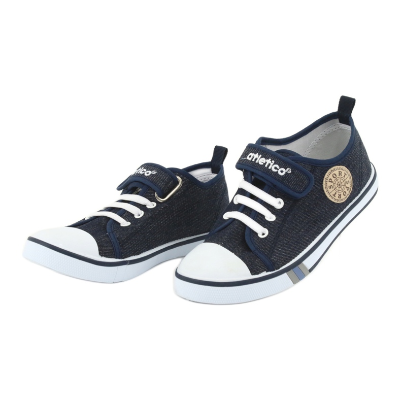 Sneakers mit Ledereinsatz Atletico dunkelblaue Jeans BSM029 marineblau 3