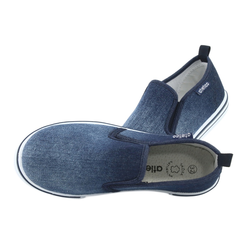 Kinder-Slip-on-Sneaker ATLETICO BAM060 aus Denim blau 5