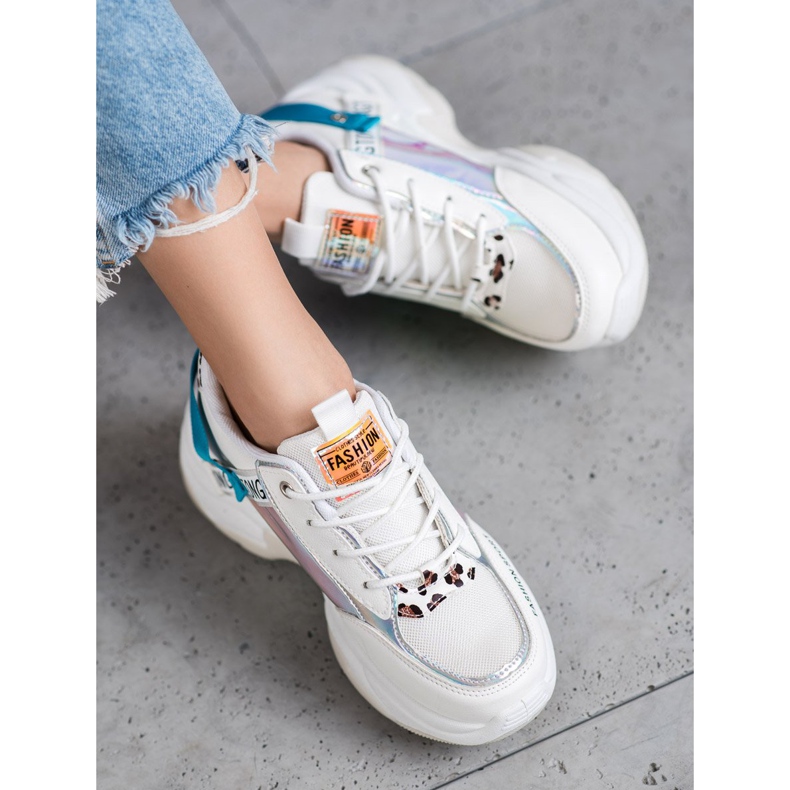 SHELOVET Mode Sport Sneakers weiß mehrfarbig 1