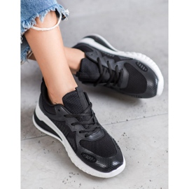 Ideal Shoes Gebundene Schuhe mit Mesh schwarz gelb 1