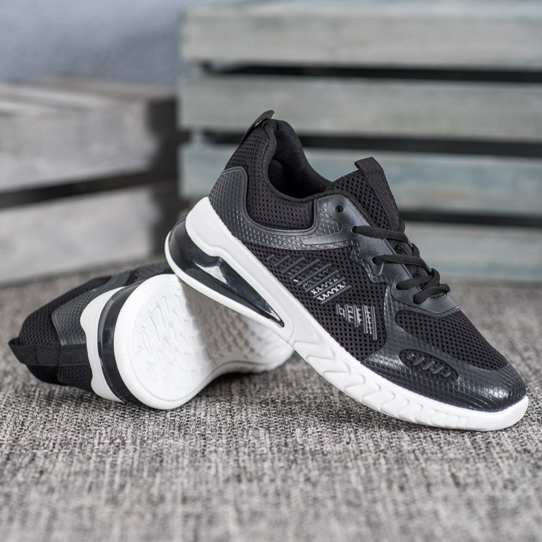 Ideal Shoes Gebundene Schuhe mit Mesh schwarz gelb 2