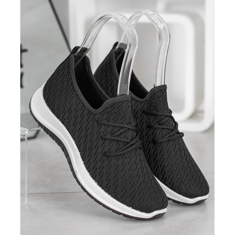 SHELOVET Schwarzer durchbrochener Sportschuh 2