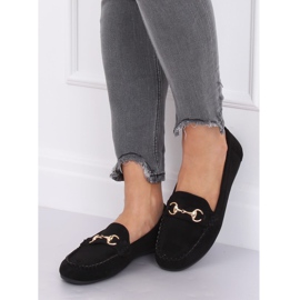 Schwarze Wildleder-Loafer 77-192 Schwarz 1