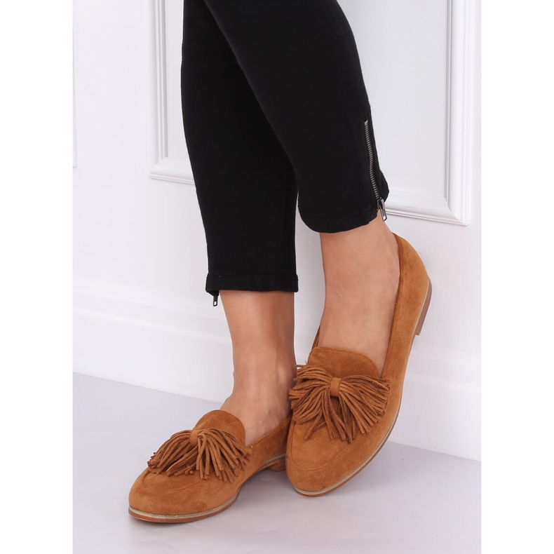 Damen-Loafer mit Fransen camel T357P Camel braun 1