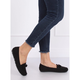 Schwarze Wildleder-Loafer 9F150 Schwarz 1