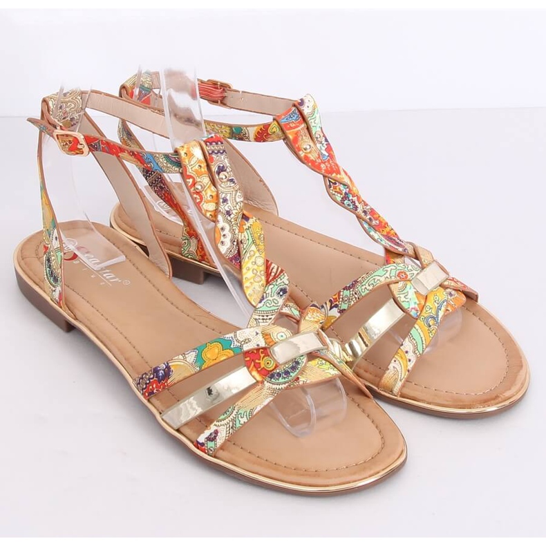 Orange Damensandalen JH128P Flower Orange 1