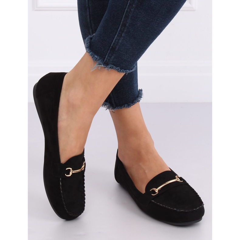 Schwarze Damen-Loafer 99-01A Schwarz 1