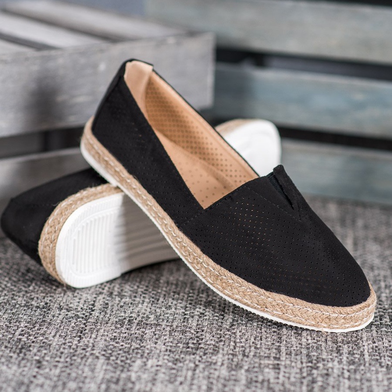 SHELOVET Lässige Slipper schwarz 1