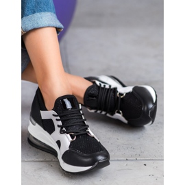 Weide Schwarze Sportschuhe mit Glitzer 2