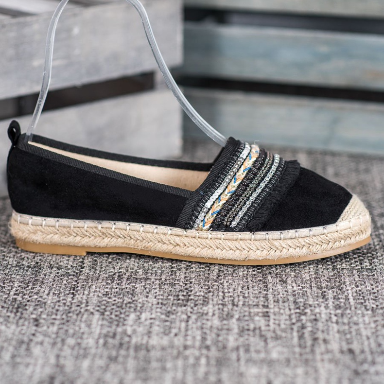 RTX WALK Bequeme Espadrilles mit Ornamenten schwarz 1