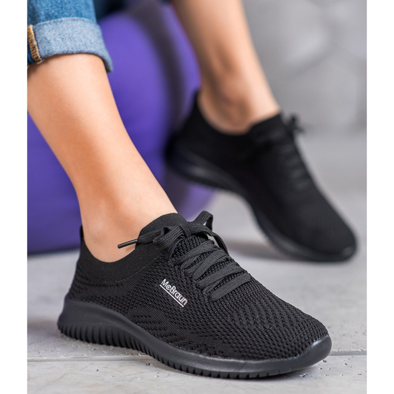 SHELOVET Gebundene Textilschuhe schwarz 1