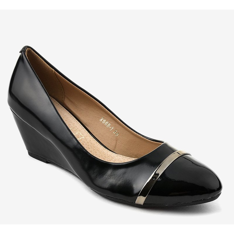 Schwarze Pumps am Keil X668-1 1