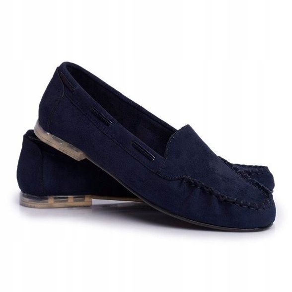 Sergio Leone Marineblaue Damen-Wildleder-Loafer MK722 navy blau 1