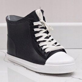 Schwarze Turnschuhe mit Galoschen zum Schnüren SD527-1 2