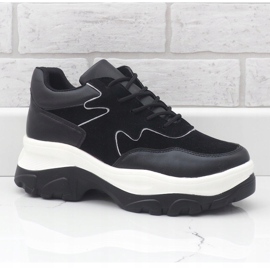 Schwarze Sneaker aus Öko-Leder E3260 1