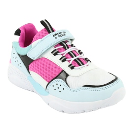 Modische American Club ES07 Sportschuhe weiß blau rosa 1