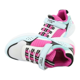 Modische American Club ES07 Sportschuhe weiß blau rosa 5