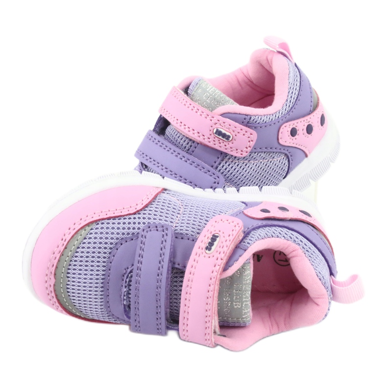American Club ES23 Sportschuhe mit zwei Klettverschlüssen violett rosa 6