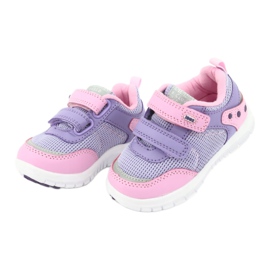 American Club ES23 Sportschuhe mit zwei Klettverschlüssen violett rosa 3