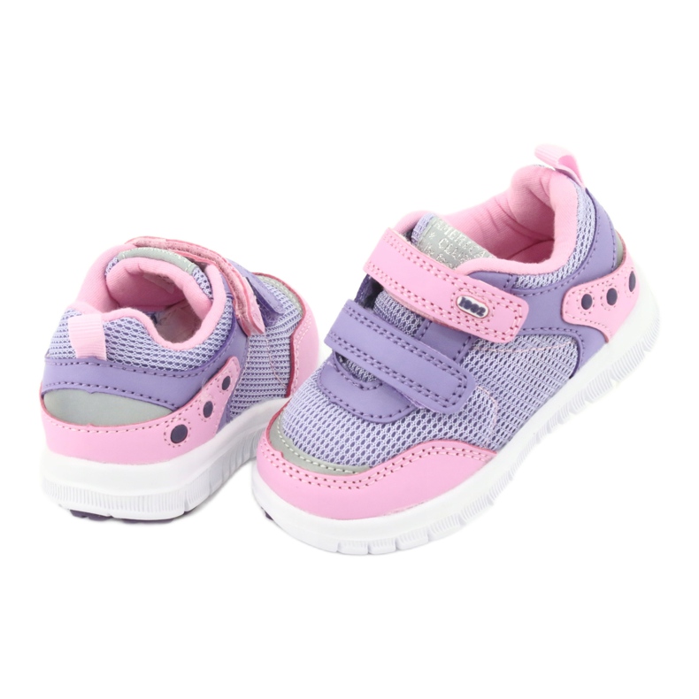 American Club ES23 Sportschuhe mit zwei Klettverschlüssen lila rosa 4