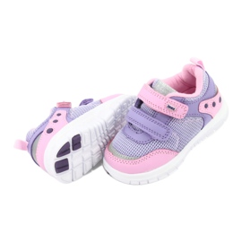 American Club ES23 Sportschuhe mit zwei Klettverschlüssen lila rosa 5
