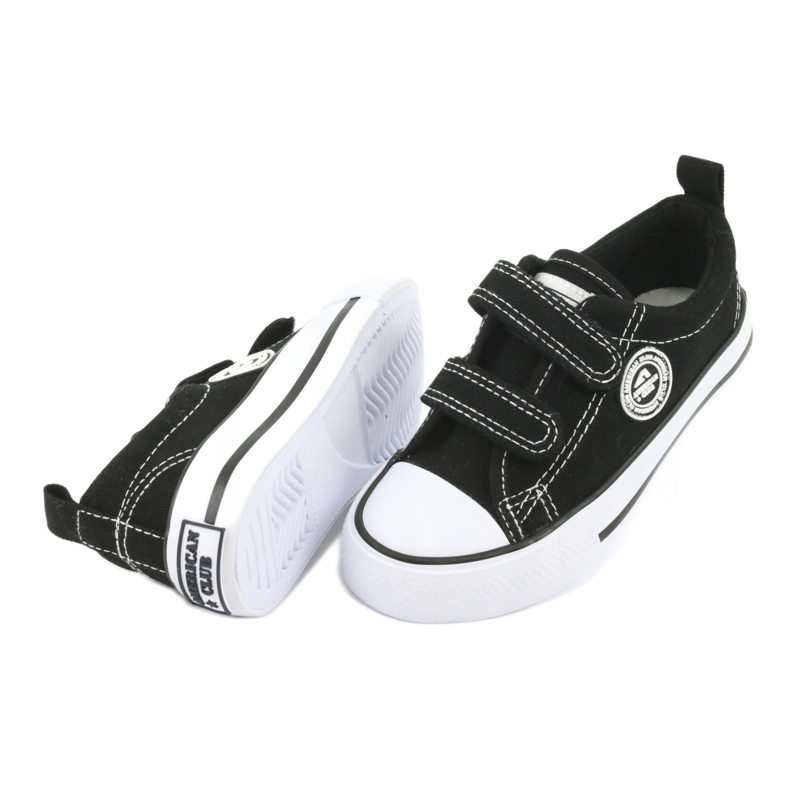 Schwarze American Club LH35 Sneakers mit Klettverschluss 5