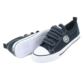 American Club Amerikanische Kinderturnschuhe mit Klettverschluss LH33 / 20 weiß marineblau 3