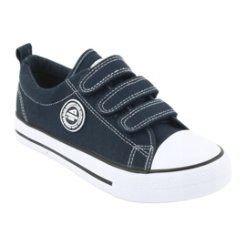 American Club Amerikanische Kinderturnschuhe mit Klettverschluss LH33 / 20 weiß marineblau 1