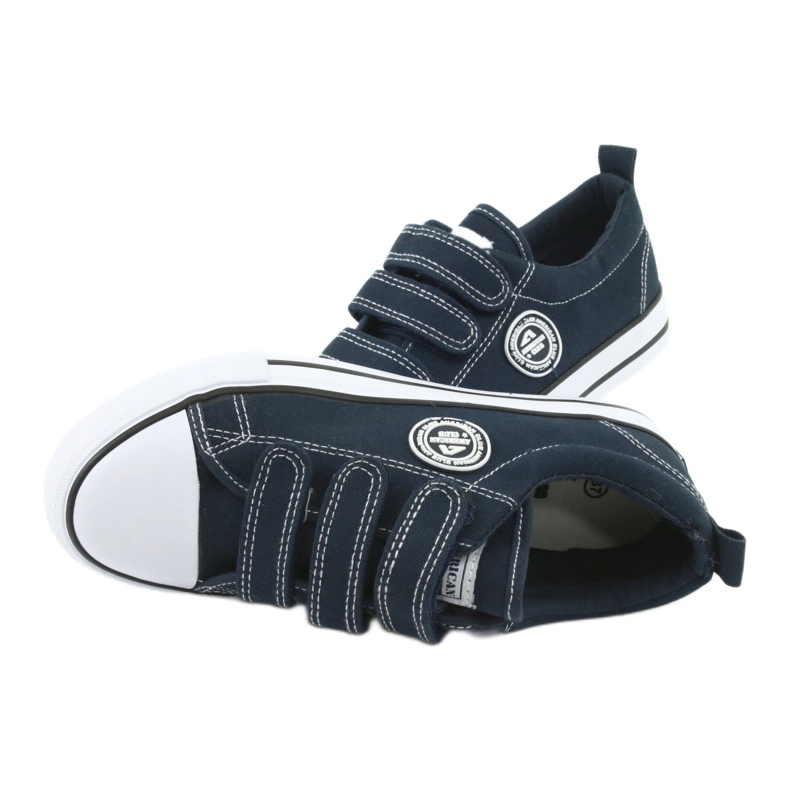 American Club Amerikanische Kinderturnschuhe mit Klettverschluss LH33 / 20 weiß marineblau 4