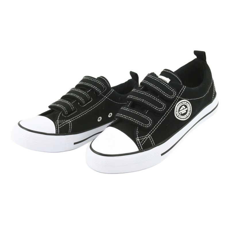 American Club Schwarze Sneakers mit Klettverschluss American LH31 3