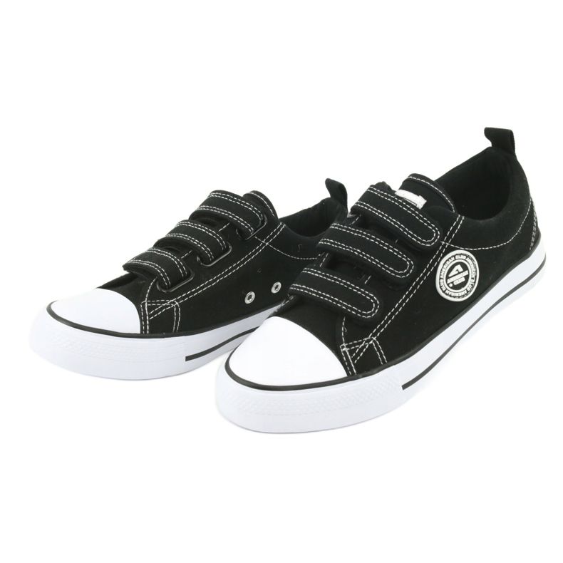 American Club Schwarze Sneakers mit Klettverschluss American LH31 4