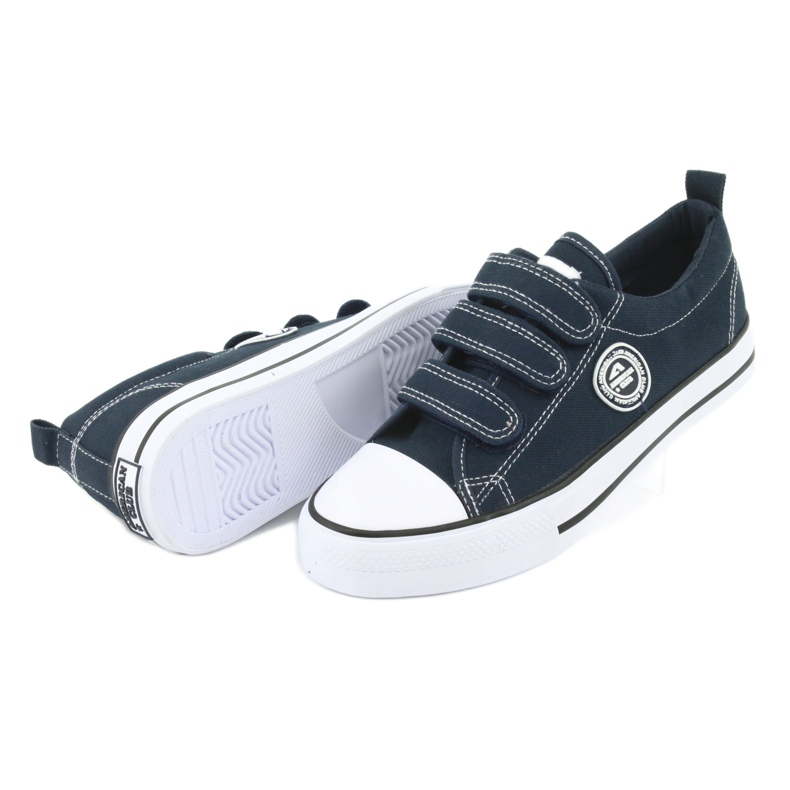 American Club American LH31 marineblaue Sneakers mit Klettverschluss 4
