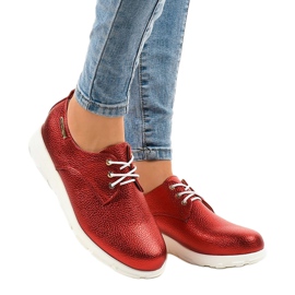 Rote matte klassische Schuhe XC672-2 1