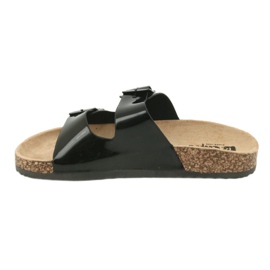 Lackierte anatomische schwarze Lee Cooper 1043 Hausschuhe 1