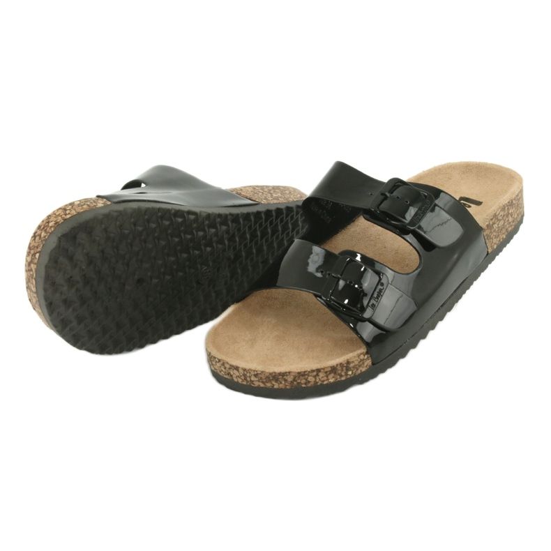 Lackierte anatomische schwarze Lee Cooper 1043 Hausschuhe 3