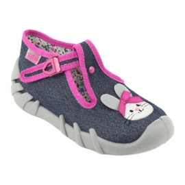 Befado Kinderschuhe 110P379 navy blau rosa 1