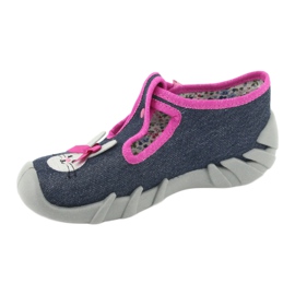 Befado Kinderschuhe 110P379 marineblau rosa 2