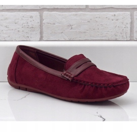 Kastanienbraune Slipper aus Ballerinas BO-378 rot 1
