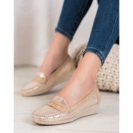 Comer Stylische Loafer auf der Plattform gelb 1