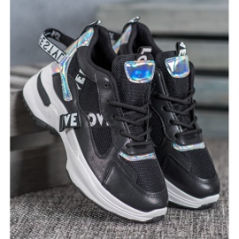 Weide Modische Sneaker mit Aufschrift schwarz 1