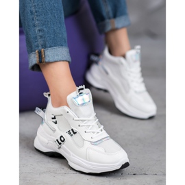 Weide Modische Sneaker mit Aufschrift weiß 1