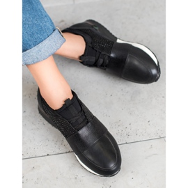 RTX WALK Schwarze Turnschuhe mit Kristallen 1