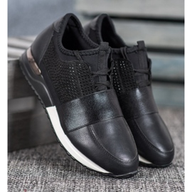 RTX WALK Schwarze Turnschuhe mit Kristallen 2